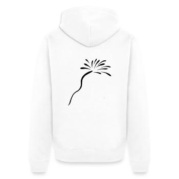 Feuerwerk(1) - Unisex Premium Bio Zip Hoodie - Weiß - Hinten - Thijin (182cm)