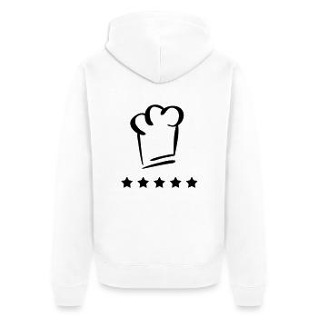 koch_sterne_f1 - Unisex Premium Bio Zip Hoodie - Weiß - Hinten - Thijin (182cm)