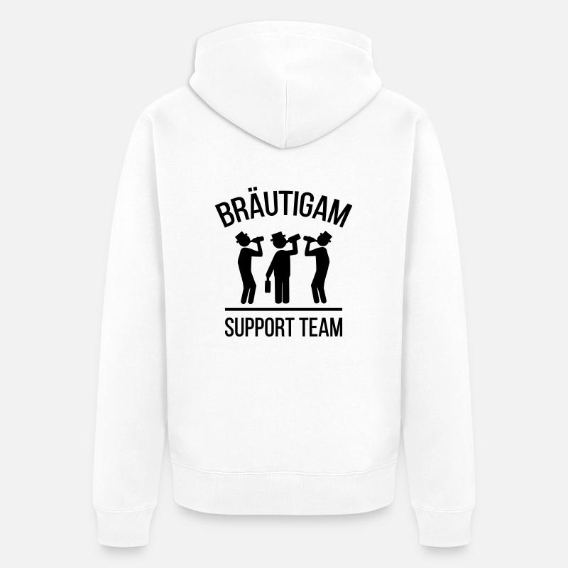 Bräutigam Support Team - Unisex Premium Bio Zip Hoodie - Weiß
