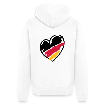Allemagne, coeur, le football, la Coupe du Monde - Veste à capuche bio Premium Unisexe - blanc - Dos - Thijin (182cm)