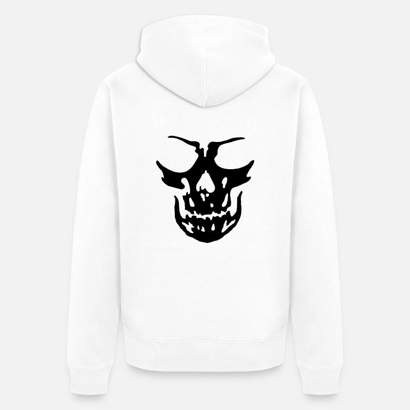 skull death - Veste à capuche bio Premium Unisexe - blanc