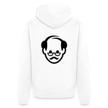 Gesicht eines Großvaters - Unisex Premium Bio Zip Hoodie - Weiß - Hinten - Thijin (182cm)