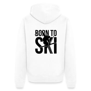 born to ski 04 freestyle - Veste à capuche bio Premium Unisexe - blanc - Dos - Thijin (182cm)