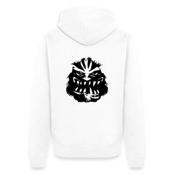 The angry troll - Unisex Premium Organic Zip Hoodie - white - Back - Thijin (182cm)