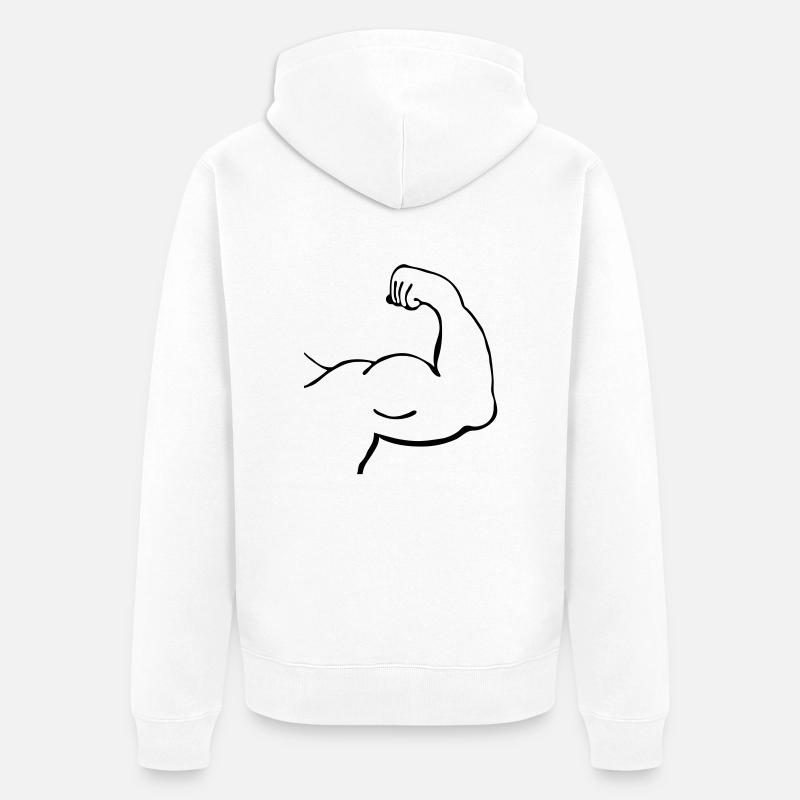 muscles_2_m1 - Veste à capuche bio Premium Unisexe - blanc