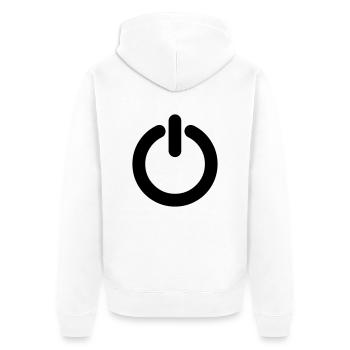 OnOff Powerbutton States On Off - Unisex Premium Bio Zip Hoodie - Weiß - Hinten - Thijin (182cm)