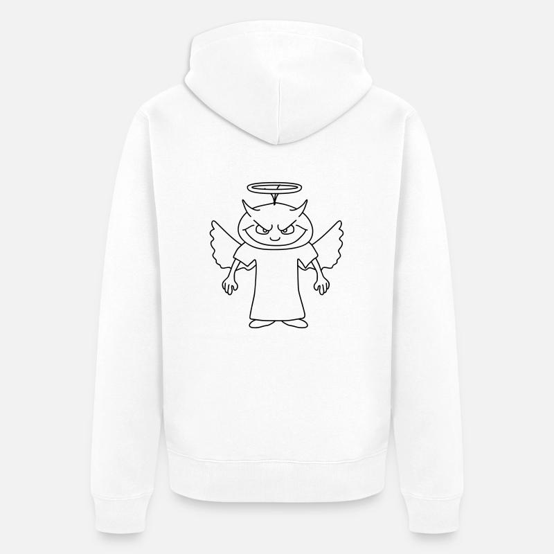 Devil - Unisex Premium Bio Zip Hoodie - Weiß