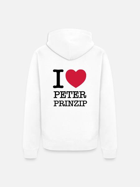 I Love "Peter Principle" - Unisex Premium Organic Zip Hoodie - white