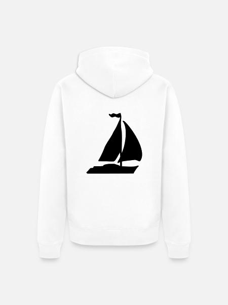 segelboot - Unisex Premium Bio Zip Hoodie - Weiß