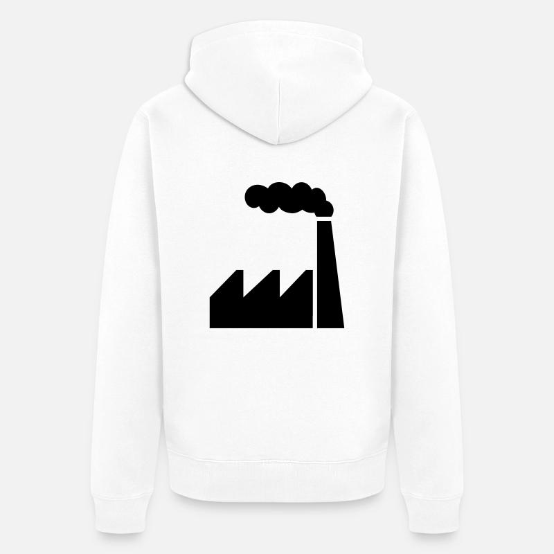 Fabrik - Unisex Premium Bio Zip Hoodie - Weiß
