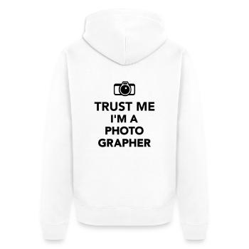 Trust me I'm a Photographer - Veste à capuche bio Premium Unisexe - blanc - Dos - Thijin (182cm)