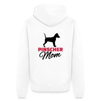 Pinscher Mom - Unisex Premium Organic Zip Hoodie - white - Back - Thijin (182cm)