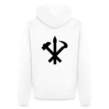 Nordkorea DPRK Wappen Symbol - Unisex Premium Bio Zip Hoodie - Weiß - Hinten - Thijin (182cm)