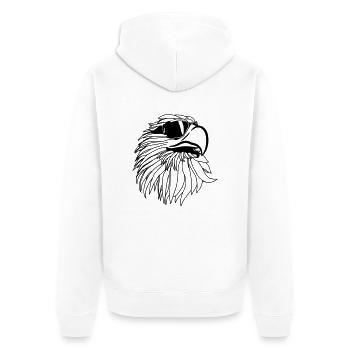 Aigle de cool lunettes de soleil tête Eagle - Veste à capuche bio Premium Unisexe - blanc - Dos - Thijin (182cm)