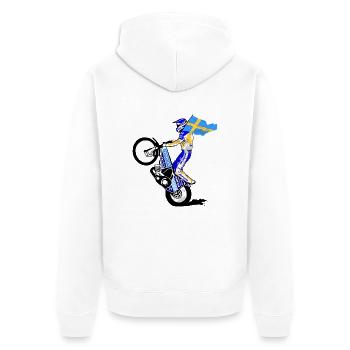 Speedway Driver - Sweden - Veste à capuche bio Premium Unisexe - blanc - Dos - Thijin (182cm)