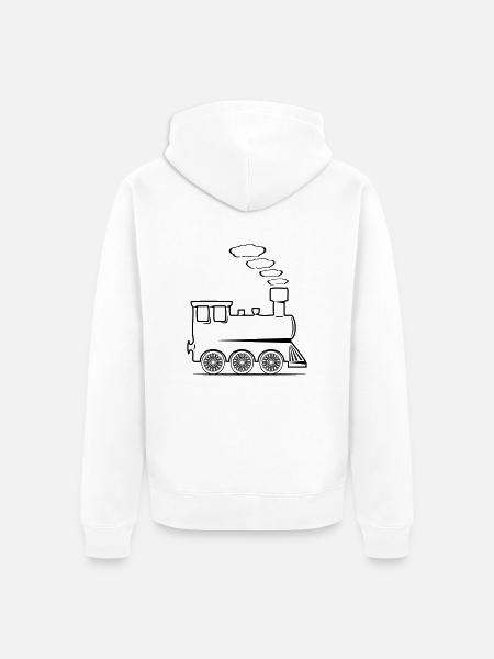 dampflok eisenbahn lok spielzeug - Unisex Premium Bio Zip Hoodie - Weiß