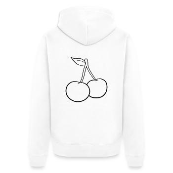 2 cerise feuille conception savoureuse - Veste à capuche bio Premium Unisexe - blanc - Dos - Thijin (182cm)