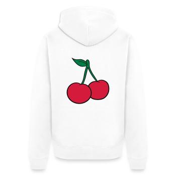 2 cerise feuille conception savoureuse - Veste à capuche bio Premium Unisexe - blanc - Dos - Thijin (182cm)