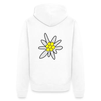 Edelweiss, fleur - Veste à capuche bio Premium Unisexe - blanc - Dos - Thijin (182cm)