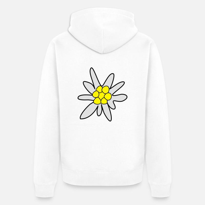 Edelweiss, fleur - Veste à capuche bio Premium Unisexe - blanc