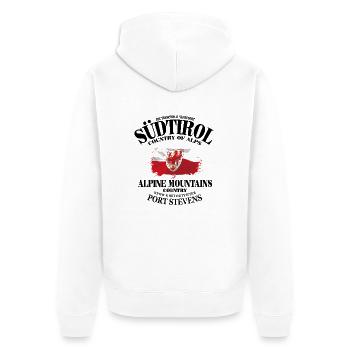 Südtirol Flag Design - Unisex Premium Bio Zip Hoodie - Weiß - Hinten - Thijin (182cm)