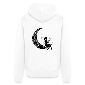 fee_01 - Unisex Premium Bio Zip Hoodie - Weiß - Hinten - Thijin (182cm)