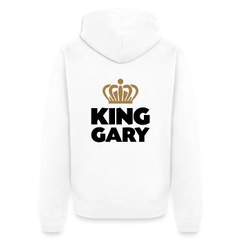 King gary name thing crown - Unisex Premium Organic Zip Hoodie - white - Back - Thijin (182cm)