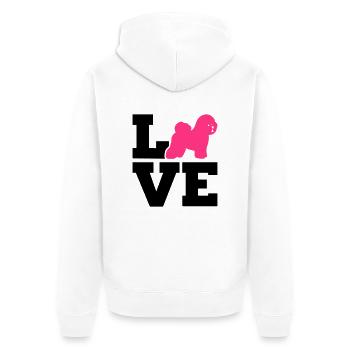 Bichon Frise - Veste à capuche bio Premium Unisexe - blanc - Dos - Thijin (182cm)