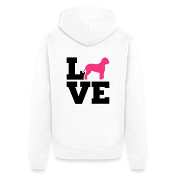 Lagotto Romagnolo - Unisex Premium Bio Zip Hoodie - Weiß - Hinten - Thijin (182cm)