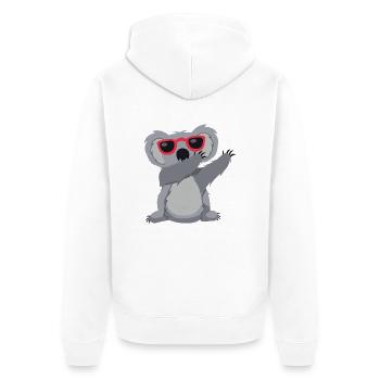 Dabbing Koala DAB dance funny comic dance music - Unisex Premium Organic Zip Hoodie - white - Back - Thijin (182cm)