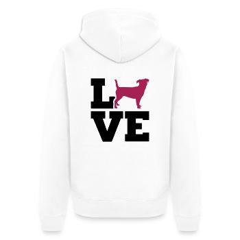 Jack Russell - Unisex Premium Bio Zip Hoodie - Weiß - Hinten - Thijin (182cm)