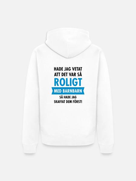 Roligt Med Barnbarn Morfar - Unisex Premium Organic Zip Hoodie - white