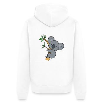 KOALA Bear 2 - Unisex Premium Bio Zip Hoodie - Weiß - Hinten - Thijin (182cm)