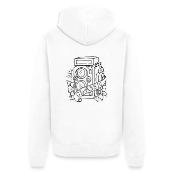 RETRO CAMERA FILM - Unisex Premium Bio Zip Hoodie - Weiß - Hinten - Thijin (182cm)
