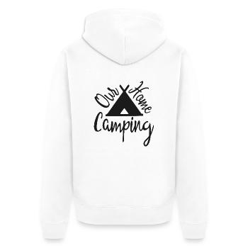 our home campnig - camping life - Veste à capuche bio Premium Unisexe - blanc - Dos - Thijin (182cm)