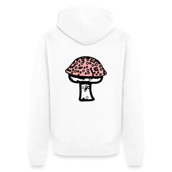 Pilz Pilze Giftpilze Mykologie erdig Vektor 1 - Unisex Premium Bio Zip Hoodie - Weiß - Hinten - Thijin (182cm)