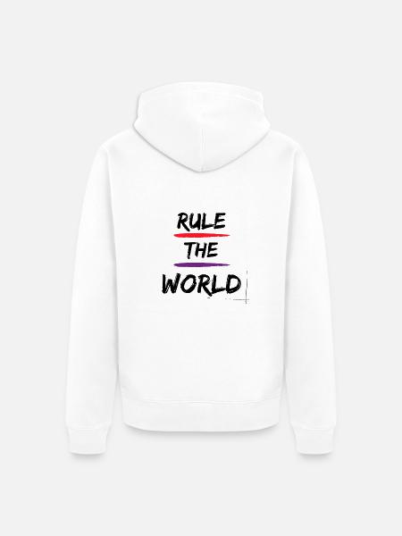 Rule the World - Unisex Premium Bio Zip Hoodie - Weiß
