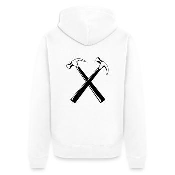 Hammer - Unisex Premium Bio Zip Hoodie - Weiß - Hinten - Thijin (182cm)