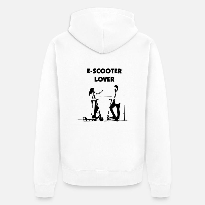 E-Scooter E-Roller Scooter - Veste à capuche bio Premium Unisexe - blanc