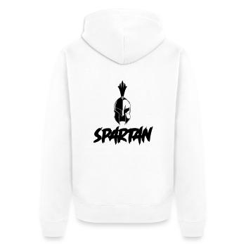 Spartan - Unisex Premium Organic Zip Hoodie - white - Back - Thijin (182cm)