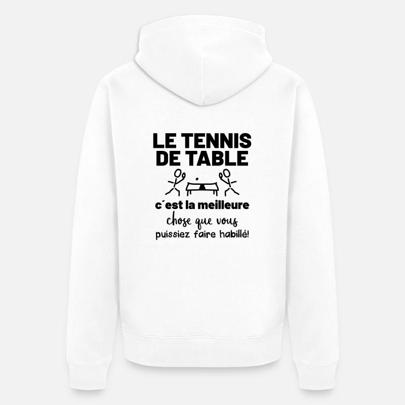 Le tennis de table - Veste à capuche bio Premium Unisexe - blanc