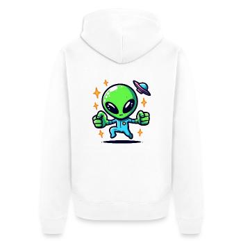 Rencontre extraterrestre - Veste à capuche bio Premium Unisexe - blanc - Dos - Thijin (182cm)