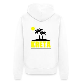 Crete - Unisex Premium Organic Zip Hoodie - white - Back - Thijin (182cm)