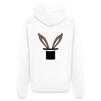Hase Zylinder Hut Zauberer Kaninchen zaubern Trick - Unisex Premium Bio Zip Hoodie - Weiß - Hinten - Thijin (182cm)