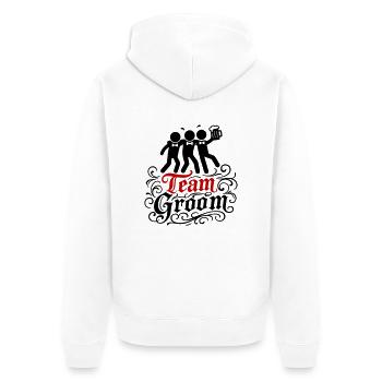 Équipe Marié Mariage Drôle - Veste à capuche bio Premium Unisexe - blanc - Dos - Thijin (182cm)