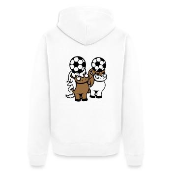 Horses Soccer Team Ball Game Header Club Fan - Unisex Premium Organic Zip Hoodie - white - Back - Thijin (182cm)