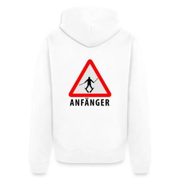 Ski Anfänger - Unisex Premium Organic Zip Hoodie - white - Back - Thijin (182cm)
