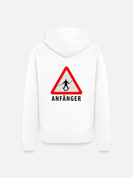 Ski Anfänger - Unisex Premium Bio Zip Hoodie - Weiß