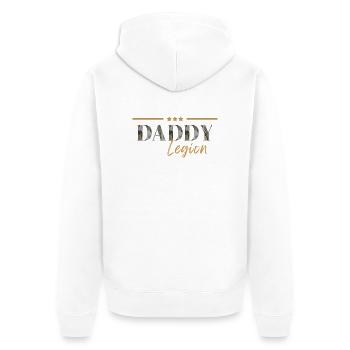 Daddy Legion - Unisex Premium Bio Zip Hoodie - Weiß - Hinten - Thijin (182cm)