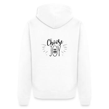 choose joy - Unisex Premium Bio Zip Hoodie - Weiß - Hinten - Thijin (182cm)